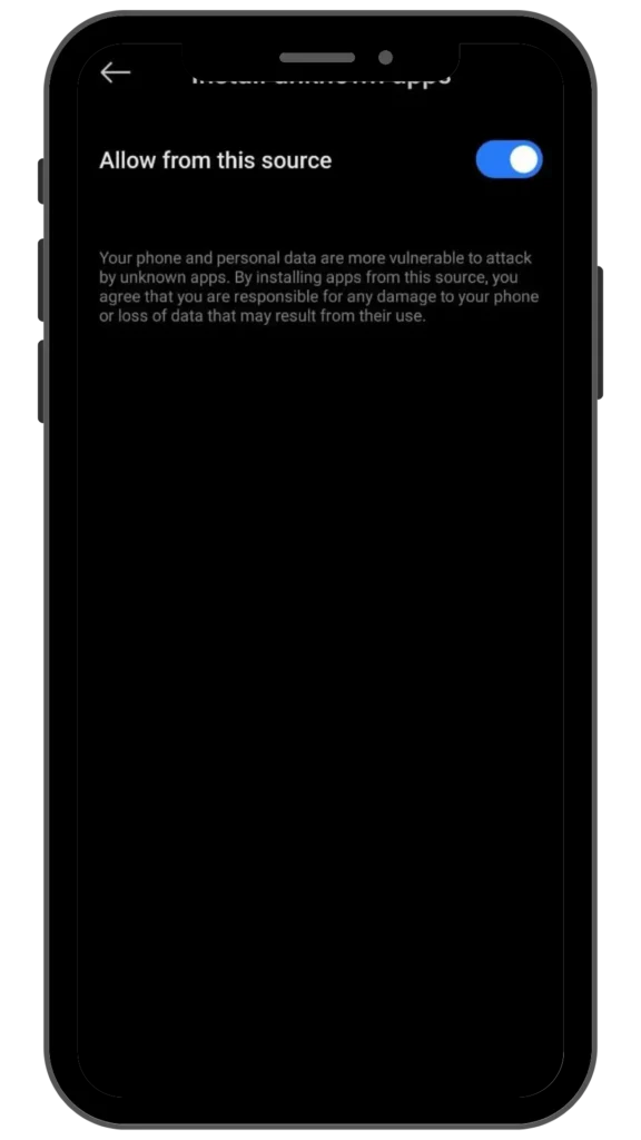 Enable Installation From Unknown Sources